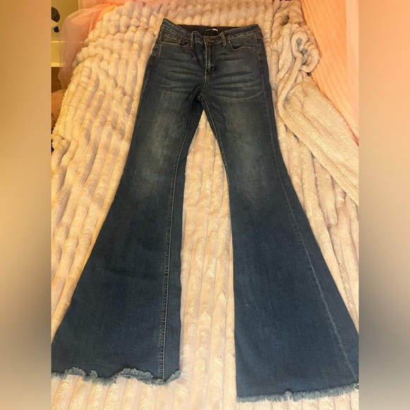 Fashion Nova Denim - 🛍️ Fashion Nova High-Rise Denim Flare Jeans | Size 7 | EUC | Retro Boho Vibes ☀️